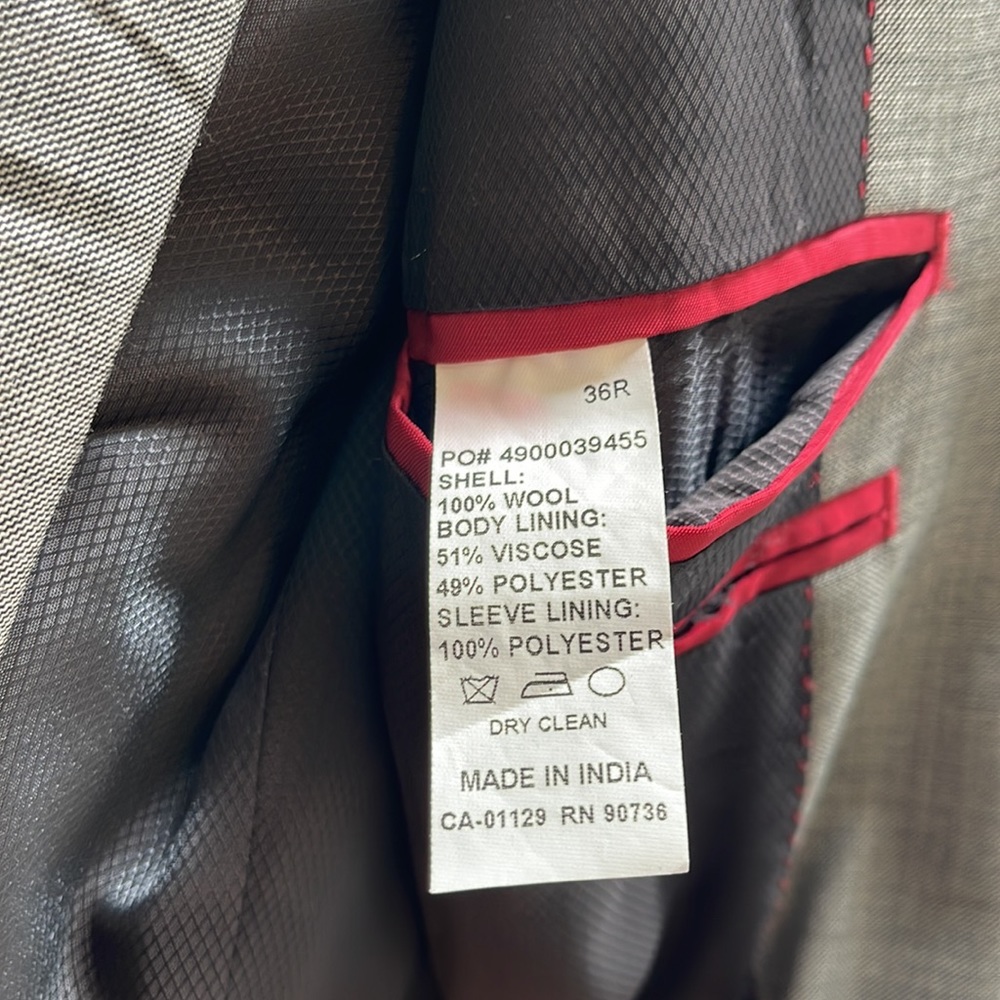 Alfani Light Gray Men's Two-Button Suit Jacket - Picture 3 of 4